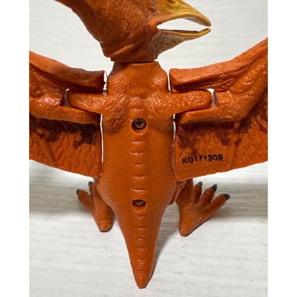 Kid Galaxy Posable Dinosaur Pteranodon -Articulated Wings & Legs Orange & Yellow - Picture 6 of 9